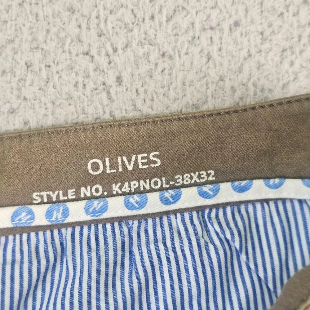 Mugsy Pants Mens 38x32 Green Olives Chino Stretch Denim Casual Office K4PNOL